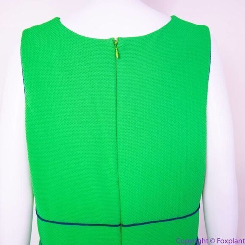 Anthropologie‎ Hutch Navy Piping Green Bowtie Dress, XL - Picture 7 of 16